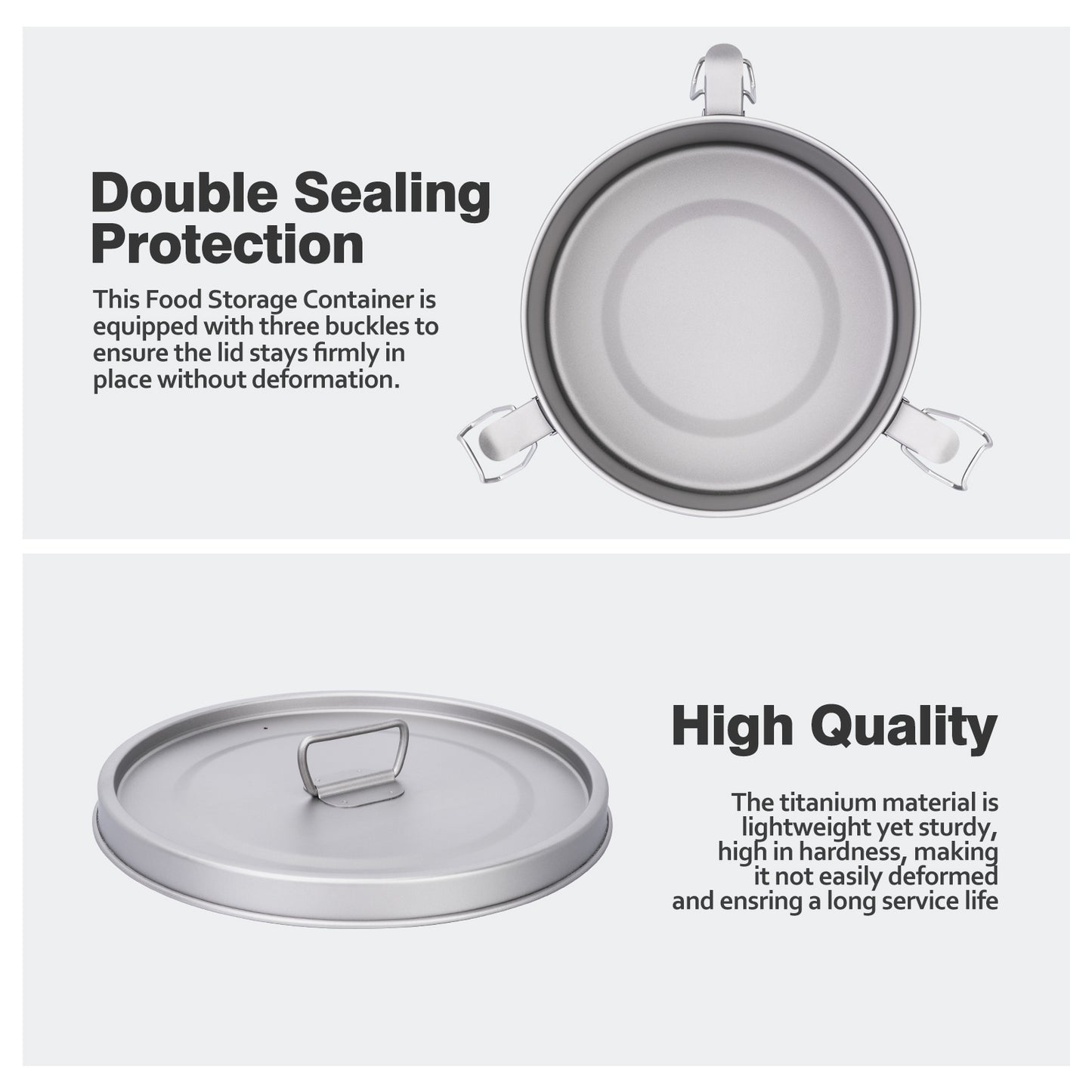 Boundless Voyage 1500ml Titanium Food Storage Container – Multi-Functional Lunch Box & Steamer with Sealed & Vented Lids for Camping, Travel & Meal Prep