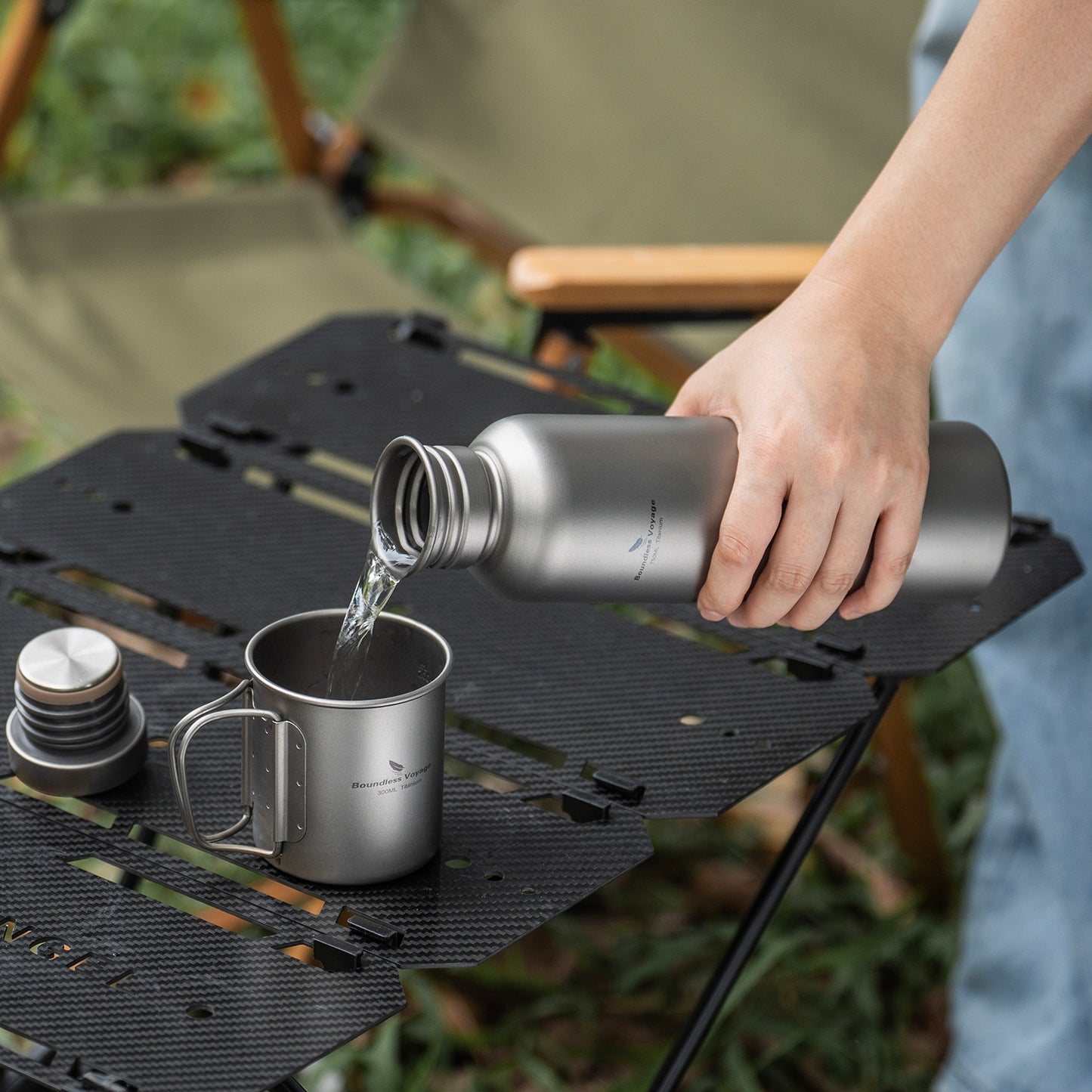 Boundless Voyage 750ml Titanium Water Bottle | 25oz Ultralight Metal Canteen | Leakproof, Non-Toxic & BPA-Free Sports Flask for Hiking, Cycling, Gym & Everyday Carry