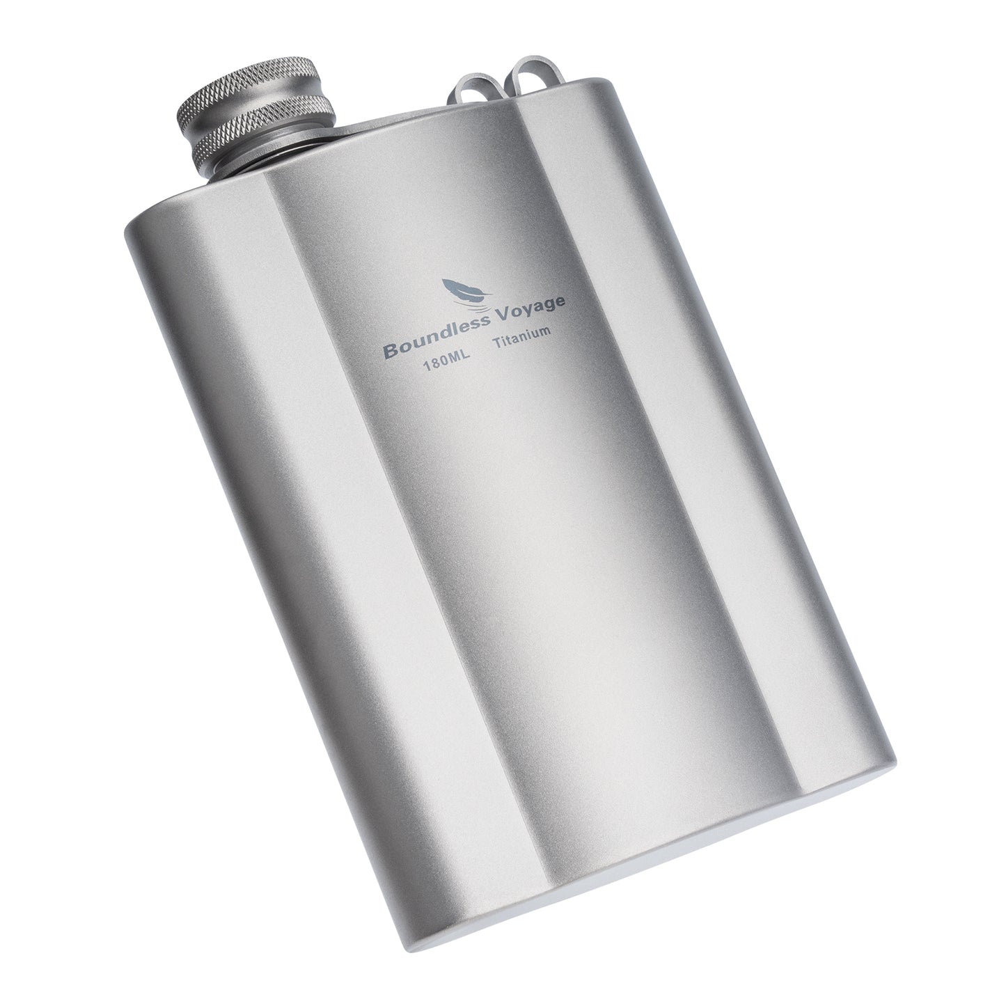 Boundless Voyage 180ml Titanium Hip Flask | Ultralight 6oz Pocket Whiskey Bottle | Leakproof & BPA-Free Liquor Flask for Camping, Hiking, Travel & Groomsmen Gifts