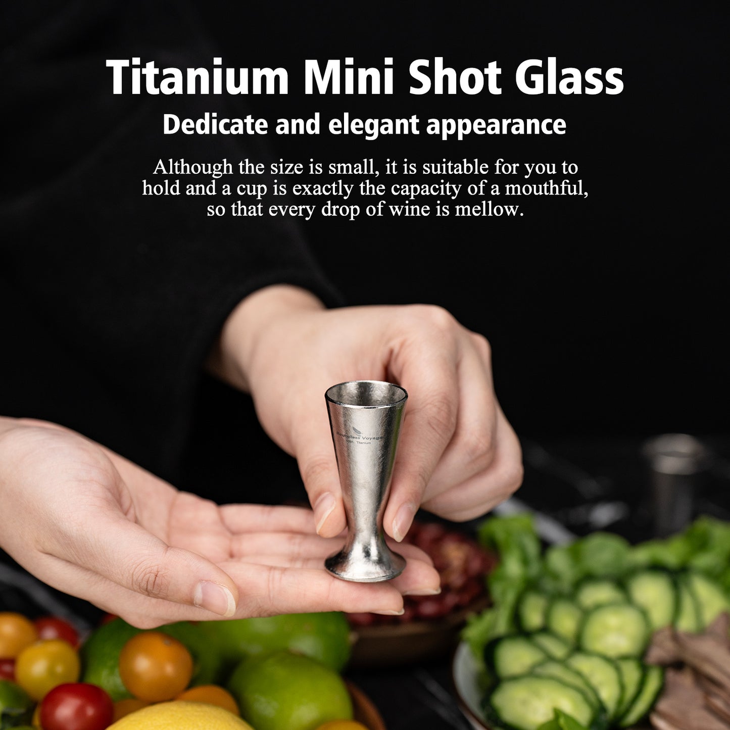Boundless Voyage Titanium Mini Shot Glass  10ml Ultralight Whiskey  Tequila Cup for Camping Travel  Outdoor Use