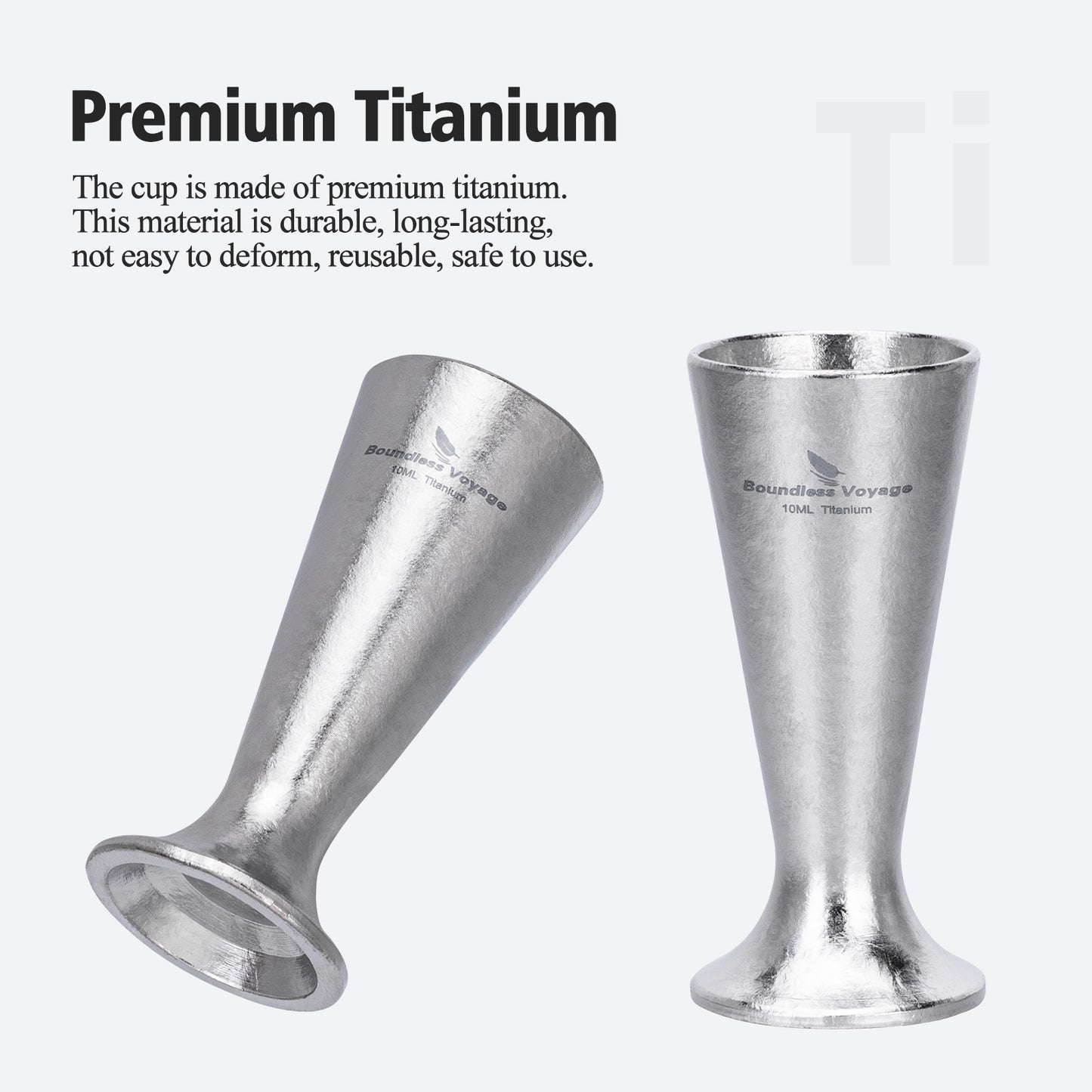 Boundless Voyage Titanium Mini Shot Glass  10ml Ultralight Whiskey  Tequila Cup for Camping Travel  Outdoor Use