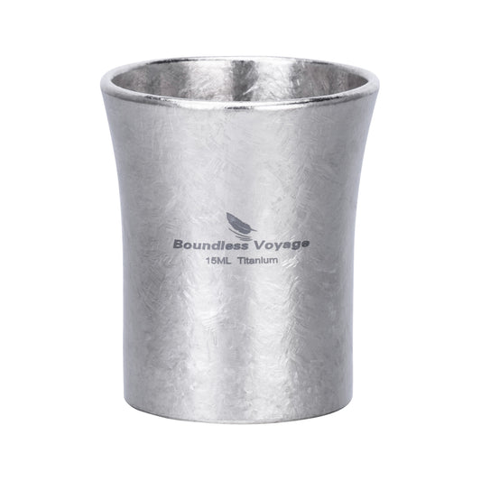 Boundless Voyage 15ml Titanium Mini Shot Glass | Ultralight Pocket Teacup & Whiskey Tasting Cup | Unbreakable & Non-Toxic Spirit Glass for Camping, Hiking & EDC Travel