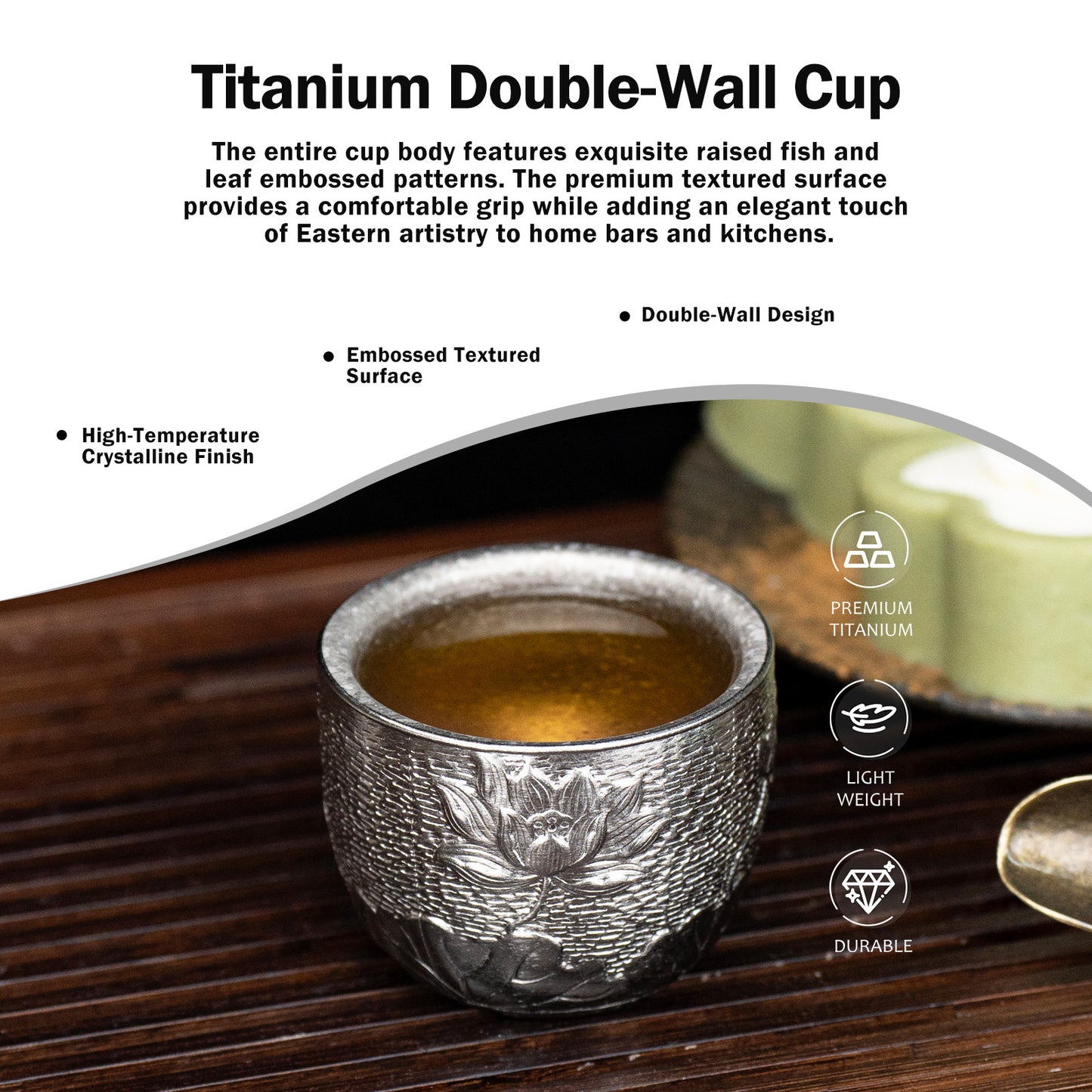 Boundless Voyage 50ml Pure Titanium Double-Wall Cup – Ultralight Mini Camping Cup for Espresso, Tea & Outdoor Travel