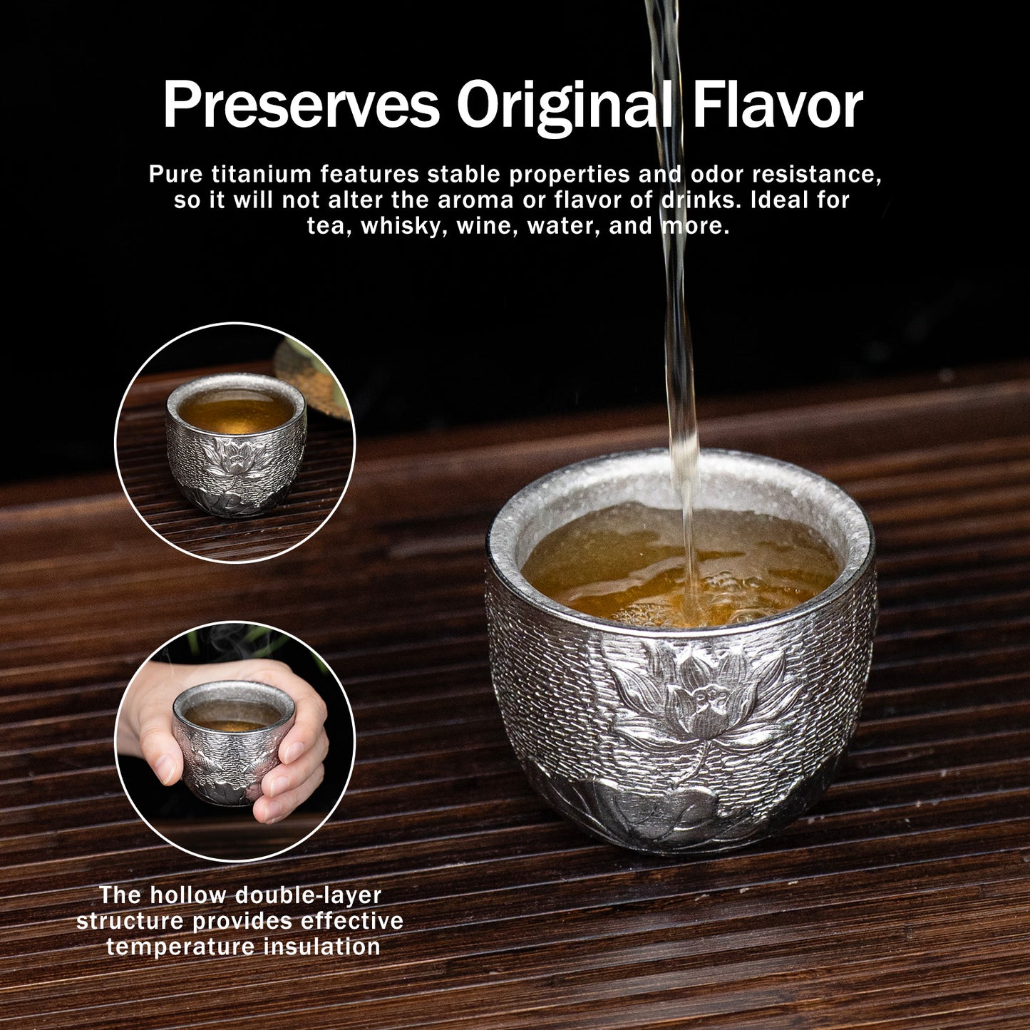Boundless Voyage 50ml Pure Titanium Double-Wall Cup – Ultralight Mini Camping Cup for Espresso, Tea & Outdoor Travel