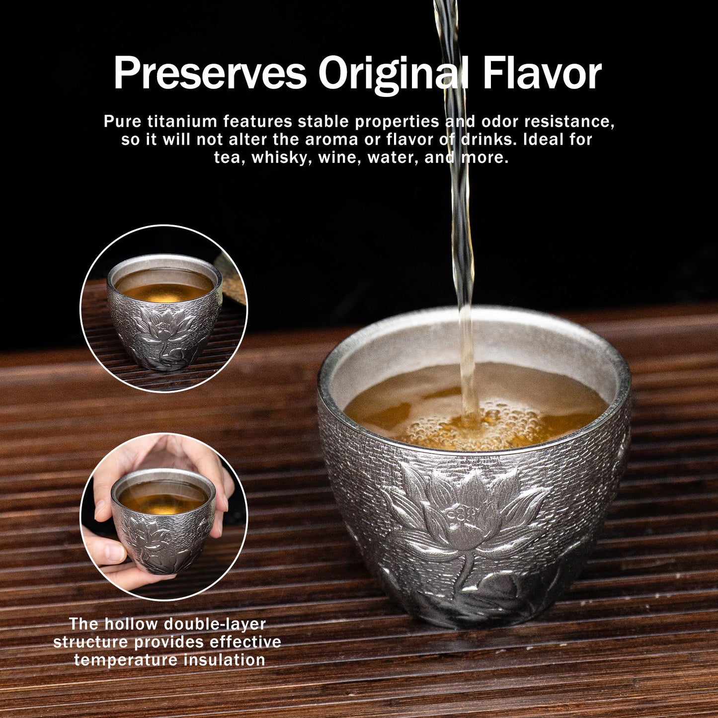 Boundless Voyage 100ml Pure Titanium Double-Wall Cup – Ultralight Camping Coffee & Tea Cup for Outdoor Travel