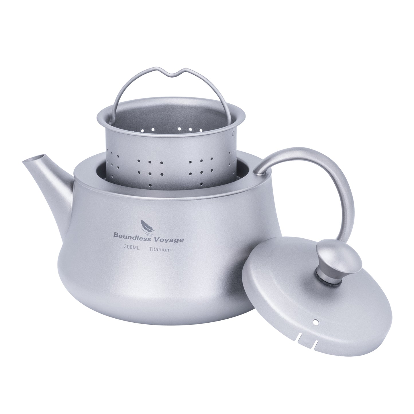 Boundless Voyage 300ml TA1 Titanium Mini Kettle – Ultralight Portable Coffee & Tea Pot for Camping, Hiking & Travel