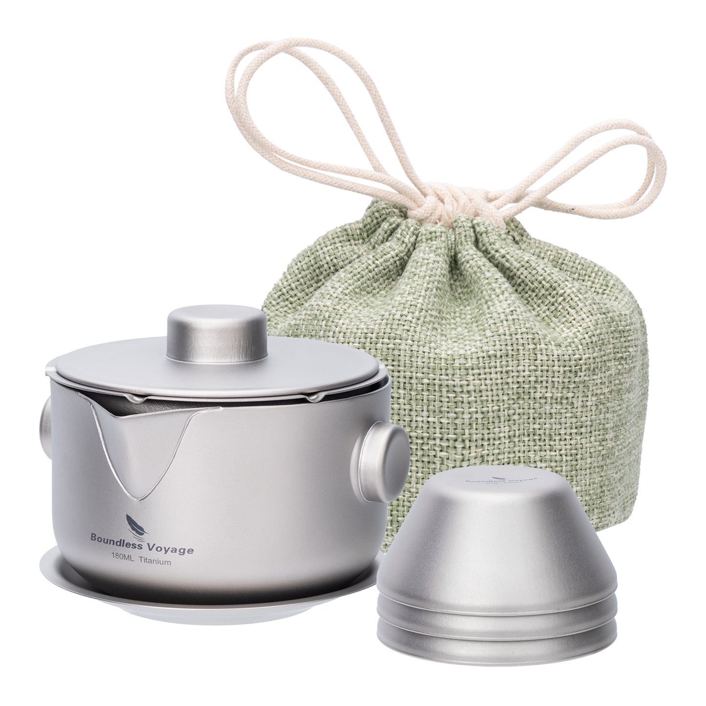 Boundless Voyage Titanium Double-Layer Tea Maker with Lid Filter Ultralight Teapot with Double-Walled Anti-scalding Coffee Cup Mug