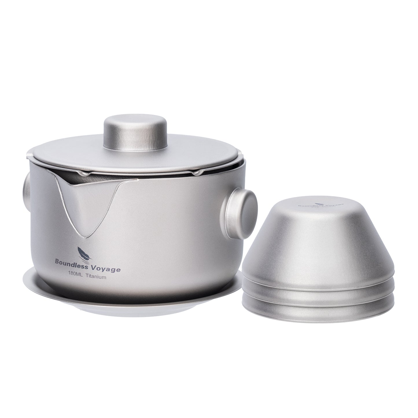 Boundless Voyage Titanium Double-Layer Tea Maker with Lid Filter Ultralight Teapot with Double-Walled Anti-scalding Coffee Cup Mug
