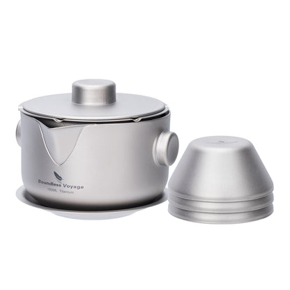 Boundless Voyage Titanium Double-Layer Tea Maker with Lid Filter Ultralight Teapot with Double-Walled Anti-scalding Coffee Cup Mug