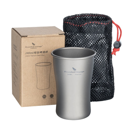 Boundless Voyage Titanium Beer Mugs Ultralight Coffee Tea Juicy Cups for Outdoor Camping Picnic 240ml 380ml 600ml