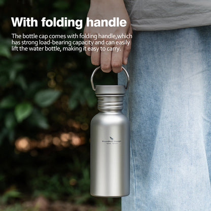 Boundless Voyage Titanium Water Bottle with Lid Wide Mouth Leak-Proof Reusable Sport Drinking Bottle for Camping Hiking Picnic Climbing Running Tea Coffee