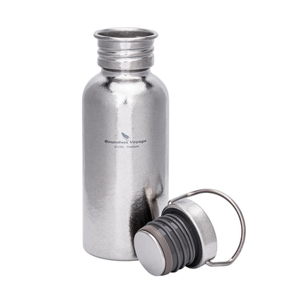 Boundless Voyage Crystal Finish Titanium Water Bottle with Lid – Durable, Leak-Proof & Lightweight for Camping, Hiking, and Travel