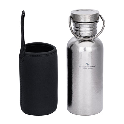 Boundless Voyage Crystal Finish Titanium Water Bottle with Lid – Durable, Leak-Proof & Lightweight for Camping, Hiking, and Travel