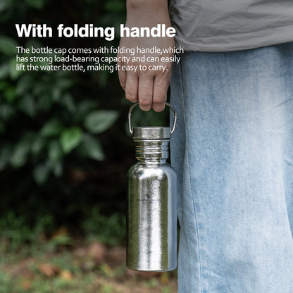 Boundless Voyage Crystal Finish Titanium Water Bottle with Lid – Durable, Leak-Proof & Lightweight for Camping, Hiking, and Travel