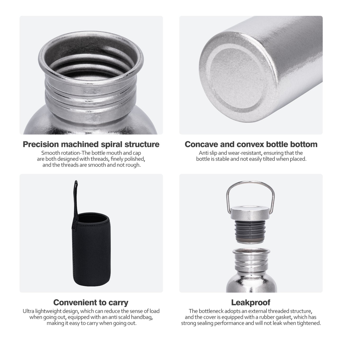 Boundless Voyage Crystal Finish Titanium Water Bottle with Lid – Durable, Leak-Proof & Lightweight for Camping, Hiking, and Travel