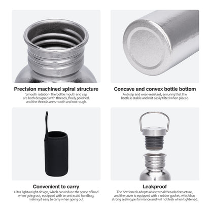 Boundless Voyage Crystal Finish Titanium Water Bottle with Lid – Durable, Leak-Proof & Lightweight for Camping, Hiking, and Travel