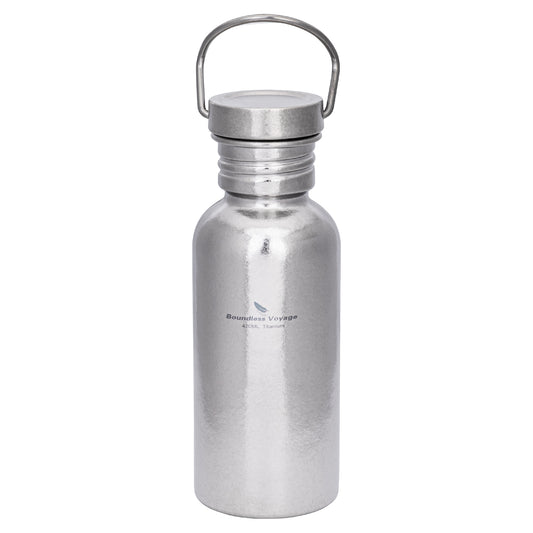 Boundless Voyage Crystal Finish Titanium Water Bottle with Lid – Durable, Leak-Proof & Lightweight for Camping, Hiking, and Travel