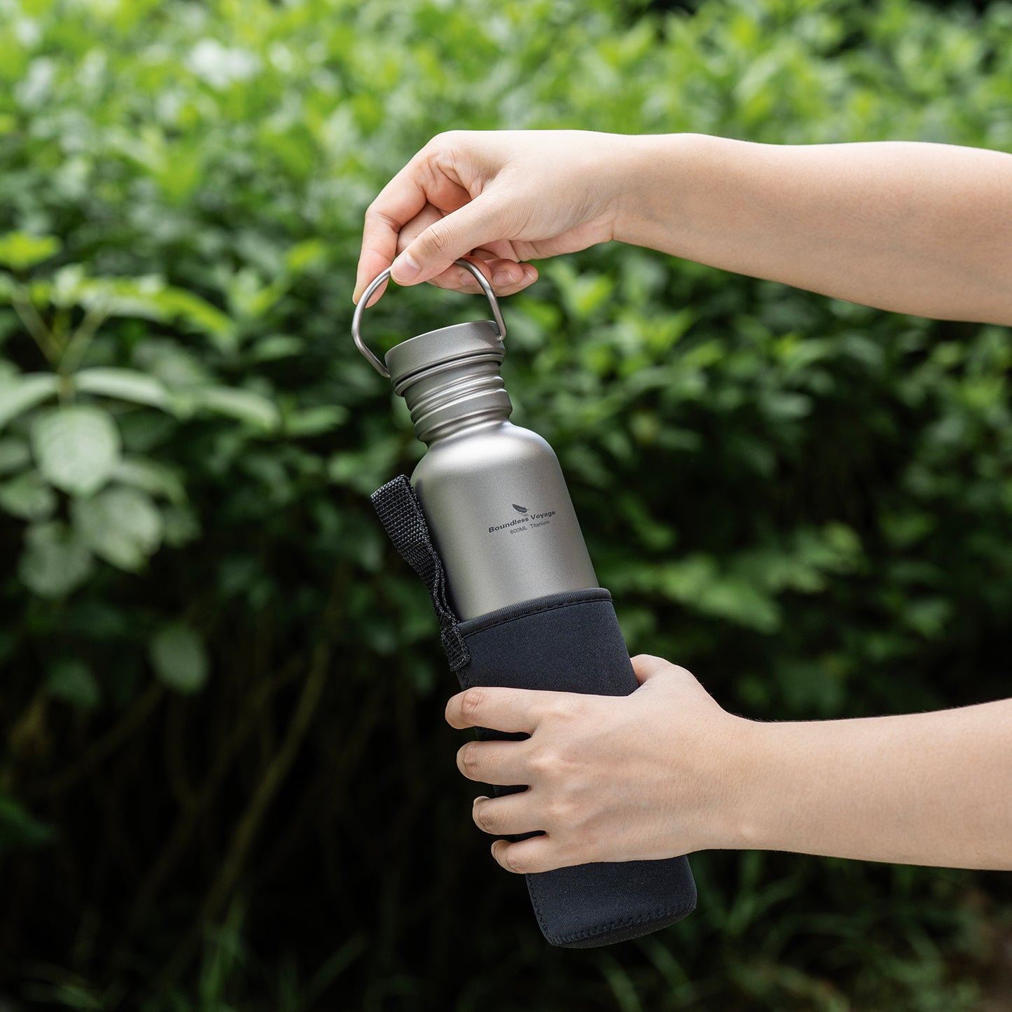 Boundless Voyage Titanium Water Bottle – Ultralight, Leak-Proof & Eco-Friendly Wide Mouth Bottle with Lid for Camping, Hiking & Everyday Use