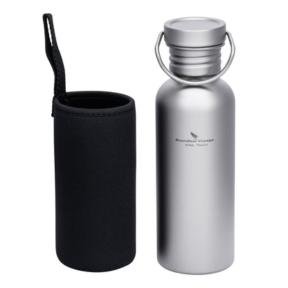 Boundless Voyage Titanium Water Bottle – Ultralight, Leak-Proof & Eco-Friendly Wide Mouth Bottle with Lid for Camping, Hiking & Everyday Use