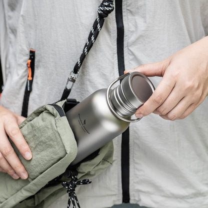 Boundless Voyage Titanium Water Bottle – Ultralight, Leak-Proof & Eco-Friendly Wide Mouth Bottle with Lid for Camping, Hiking & Everyday Use