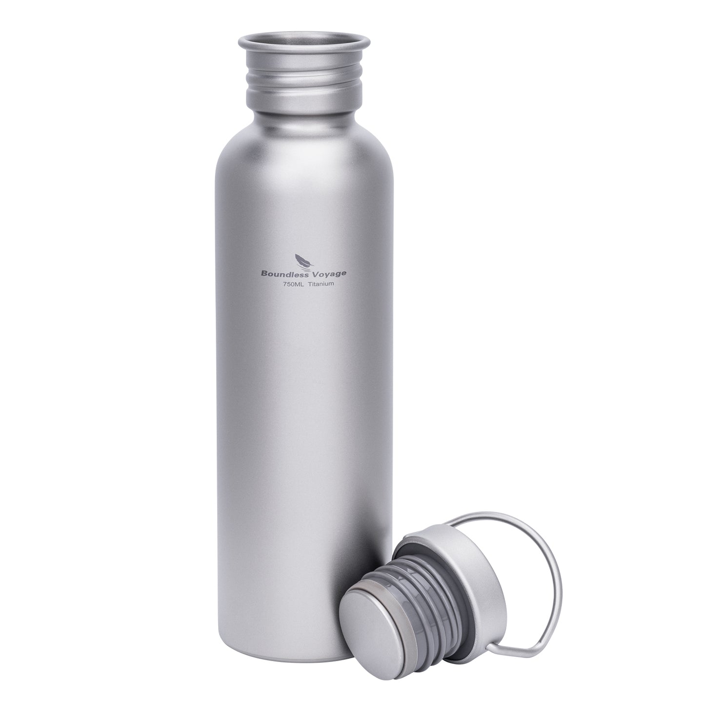 Boundless Voyage 750ml Titanium Water Bottle with Lid | Wide Mouth Leak-Proof Reusable Sports Bottle for Camping, Hiking, Climbing & Outdoor Travel