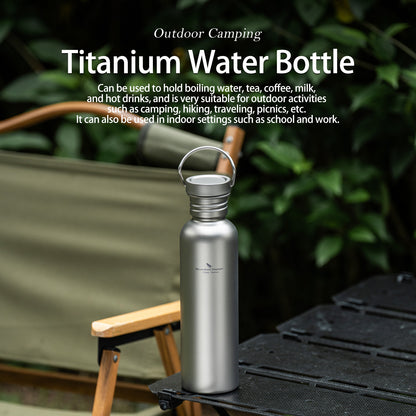 Boundless Voyage 750ml Titanium Water Bottle with Lid | Wide Mouth Leak-Proof Reusable Sports Bottle for Camping, Hiking, Climbing & Outdoor Travel