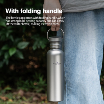 Boundless Voyage 750ml Titanium Water Bottle with Lid | Wide Mouth Leak-Proof Reusable Sports Bottle for Camping, Hiking, Climbing & Outdoor Travel