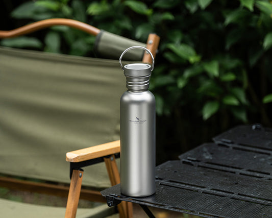 Boundless Voyage 750ml Titanium Water Bottle with Lid | Wide Mouth Leak-Proof Reusable Sports Bottle for Camping, Hiking, Climbing & Outdoor Travel