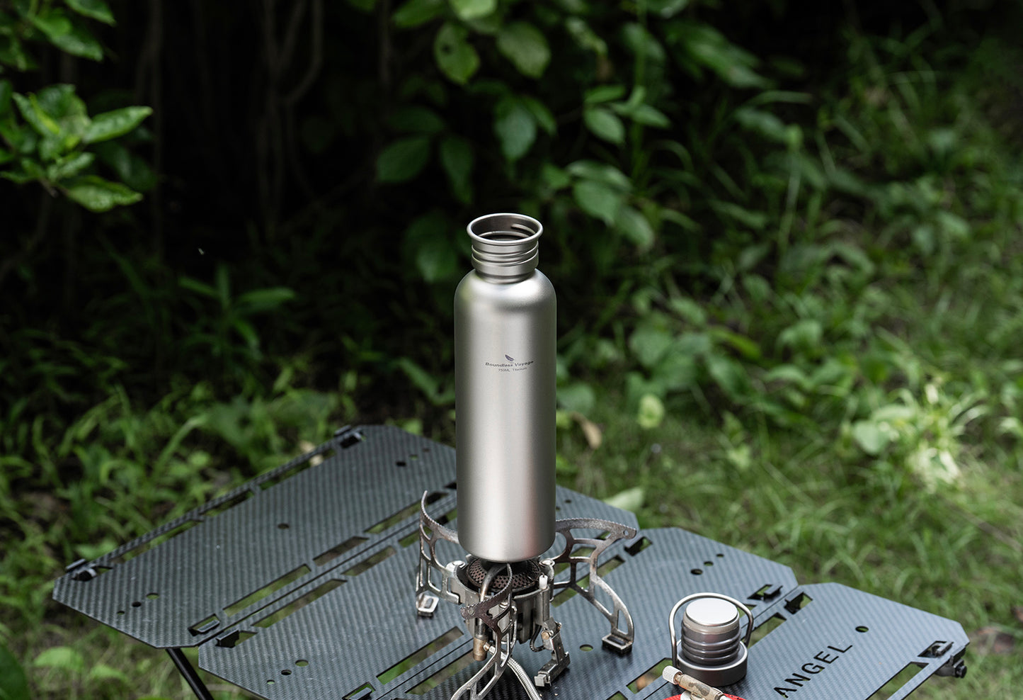 Boundless Voyage 750ml Titanium Water Bottle with Lid | Wide Mouth Leak-Proof Reusable Sports Bottle for Camping, Hiking, Climbing & Outdoor Travel