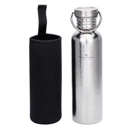 Boundless Voyage 750ml Crystal Finish Titanium Water Bottle with Lid – Wide Mouth, Ultralight, Leak-Proof & Durable for Camping, Hiking & Travel