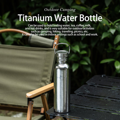 Boundless Voyage 750ml Crystal Finish Titanium Water Bottle with Lid – Wide Mouth, Ultralight, Leak-Proof & Durable for Camping, Hiking & Travel