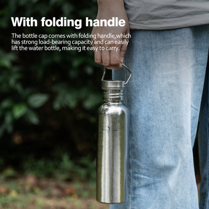 Boundless Voyage 750ml Crystal Finish Titanium Water Bottle with Lid – Wide Mouth, Ultralight, Leak-Proof & Durable for Camping, Hiking & Travel