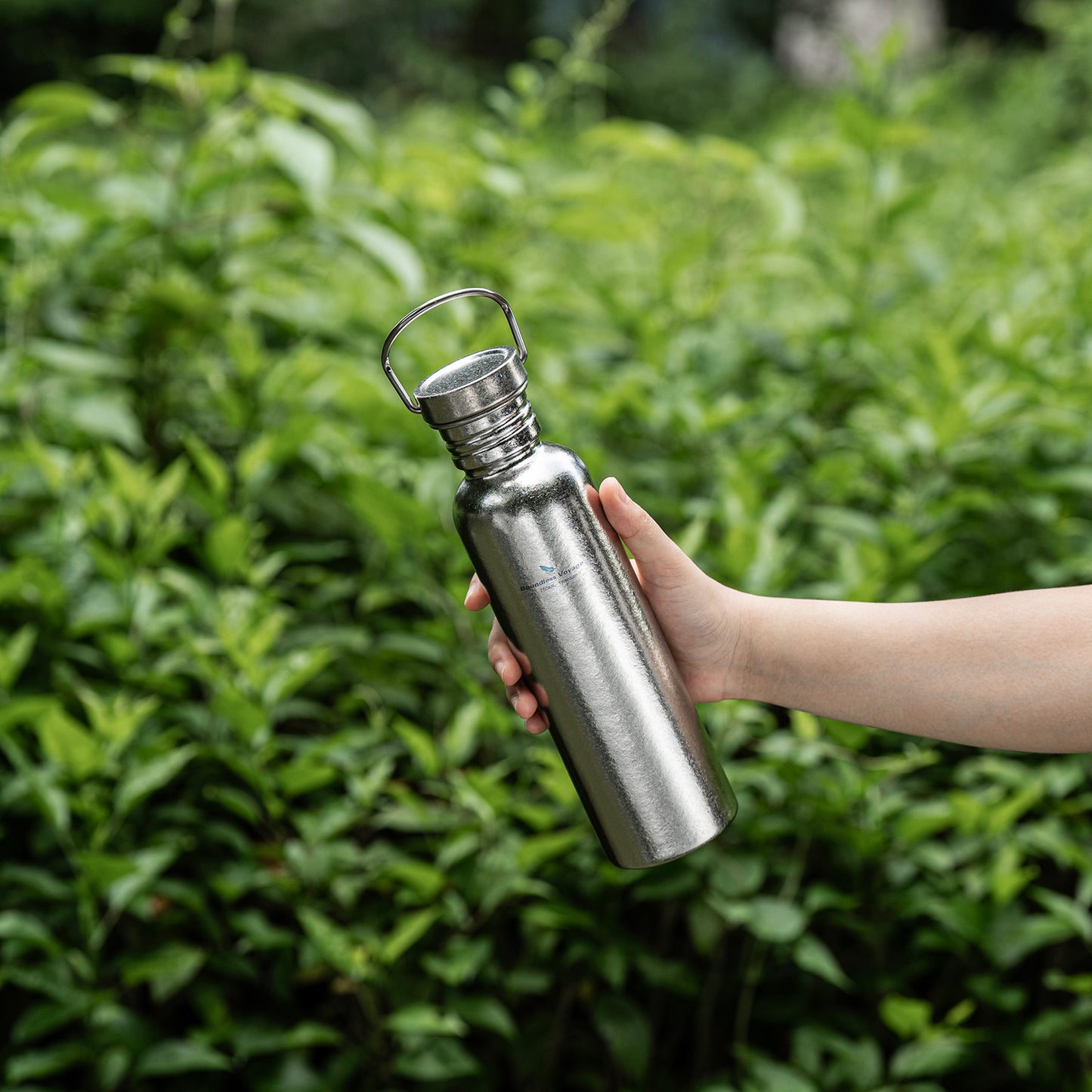 Boundless Voyage 750ml Crystal Finish Titanium Water Bottle with Lid – Wide Mouth, Ultralight, Leak-Proof & Durable for Camping, Hiking & Travel