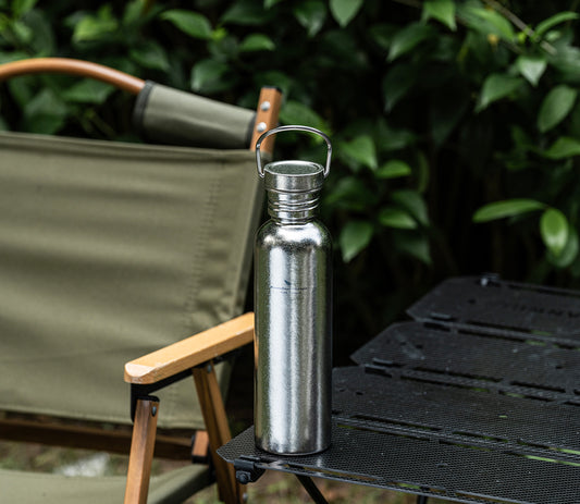 Boundless Voyage 750ml Crystal Finish Titanium Water Bottle with Lid – Wide Mouth, Ultralight, Leak-Proof & Durable for Camping, Hiking & Travel