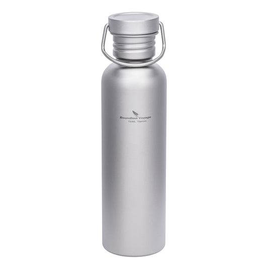 Boundless Voyage 750ml Titanium Water Bottle with Lid | Wide Mouth Leak-Proof Reusable Sports Bottle for Camping, Hiking, Climbing & Outdoor Travel