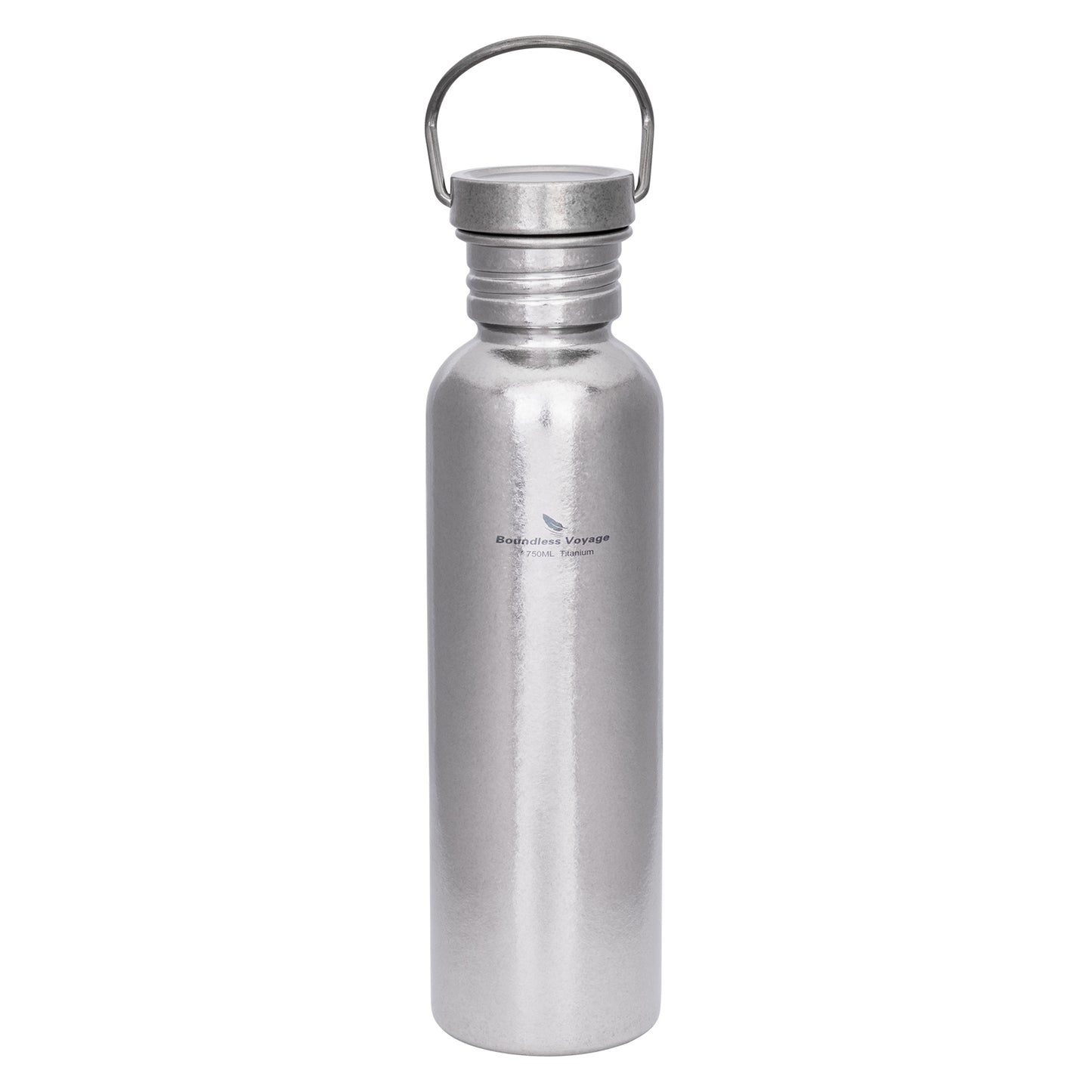Boundless Voyage 750ml Crystal Finish Titanium Water Bottle with Lid – Wide Mouth, Ultralight, Leak-Proof & Durable for Camping, Hiking & Travel