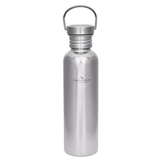 Boundless Voyage 750ml Crystal Finish Titanium Water Bottle with Lid – Wide Mouth, Ultralight, Leak-Proof & Durable for Camping, Hiking & Travel