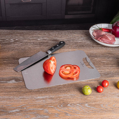 Boundless Voyage Titanium Chopping Board Lightweight Multifunctional Cutting Board with Hanging Hole Camping Fruits Vegetable Meat Metal Chopping Block Cutting Board for Kitchen Home Outdoor