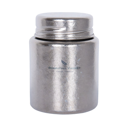 Boundless Voage Silver Titanium Tea Canister Mini Tea Canister Ultralight Portable Tin Can Tea Coffee Spice Canister Colored Ice Flower Craft Tin Storage Container