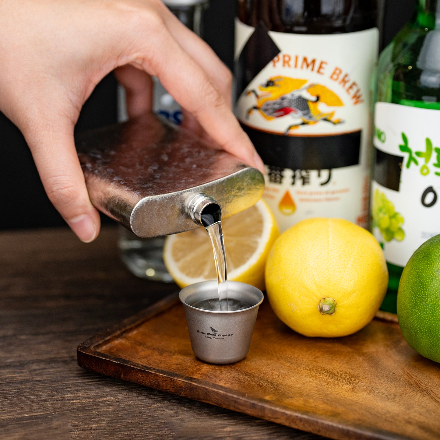 Boundless Voyage Ultralight Titanium Mini Cup | Portable Teacup & Whiskey Shot Glass | Small Metal Espresso Cup for Camping, Hiking & Home Use | BPA-Free & Healthy Drinkware