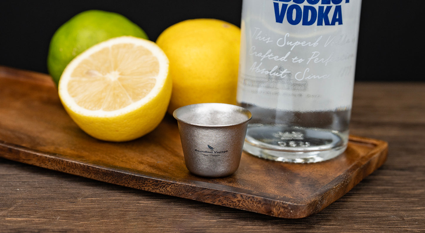 Boundless Voyage Ultralight Titanium Mini Cup | Portable Teacup & Whiskey Shot Glass | Small Metal Espresso Cup for Camping, Hiking & Home Use | BPA-Free & Healthy Drinkware