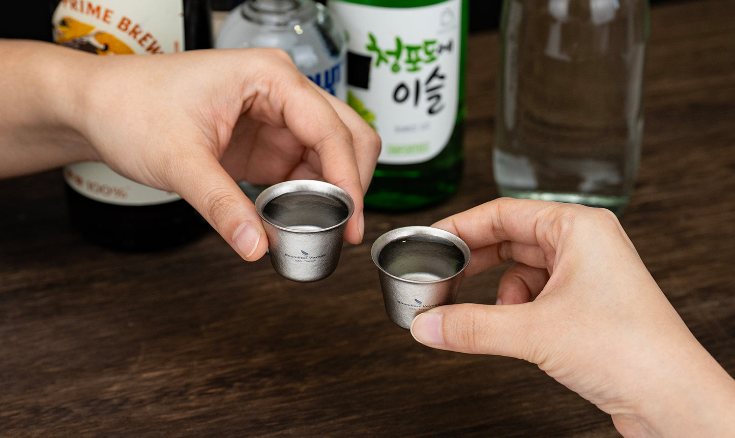Boundless Voyage Ultralight Titanium Mini Cup | Portable Teacup & Whiskey Shot Glass | Small Metal Espresso Cup for Camping, Hiking & Home Use | BPA-Free & Healthy Drinkware