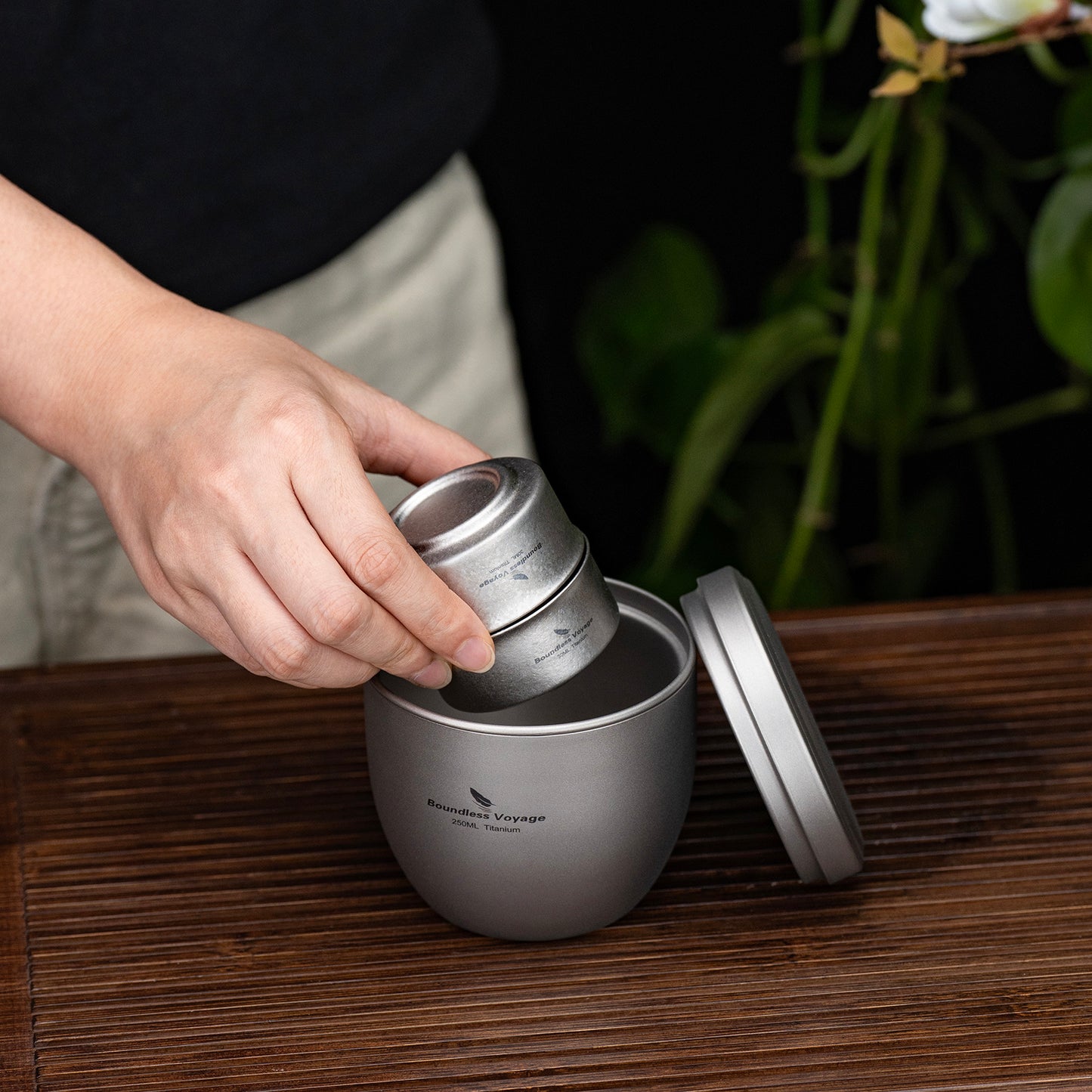 Boundless Voyage Titanium Tea Maker 250ml – Lightweight Portable Teapot for Camping, Travel & Tea Lovers