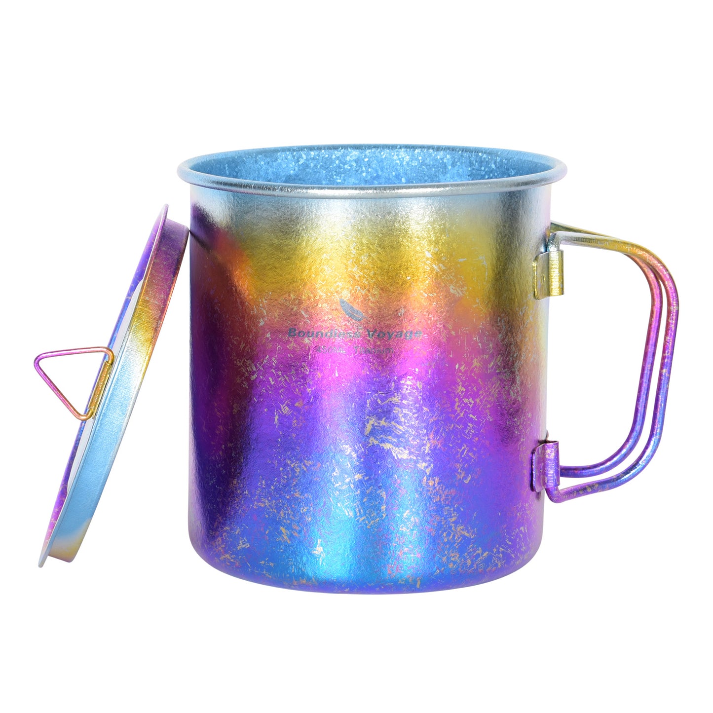 Boundless Voyage 450ml Titanium Colorful Camping Mug – Ultralight Foldable-Handle Cup for Water, Coffee & Tea Outdoors