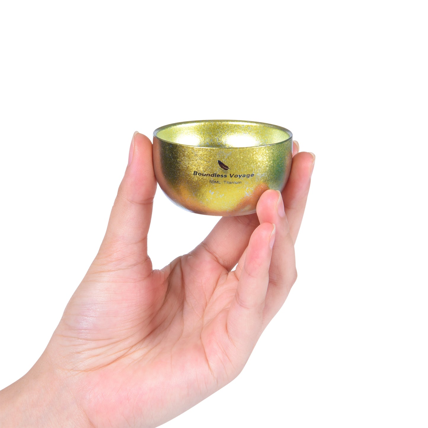 Boundless Voyage Titanium Double Layer Golden Cup Anti-scalding Colorful Teacup Wide Mouth Wine Tea Mug Drinkware