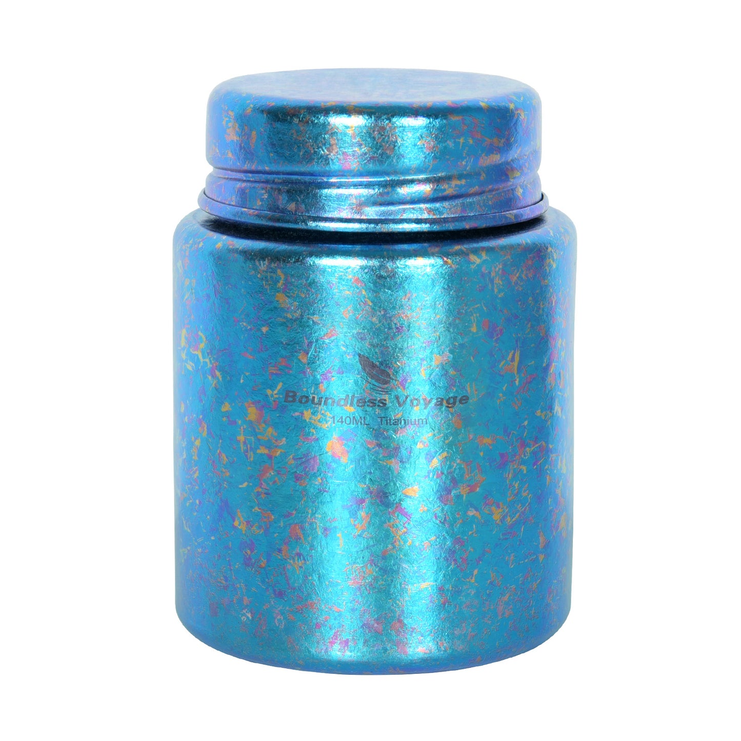 Boundless Voage Titanium Tea Canister Mini Tea Canister Ultralight Portable Tin Can Tea Coffee Spice Canister Colored Ice Flower Craft Tin Storage Container