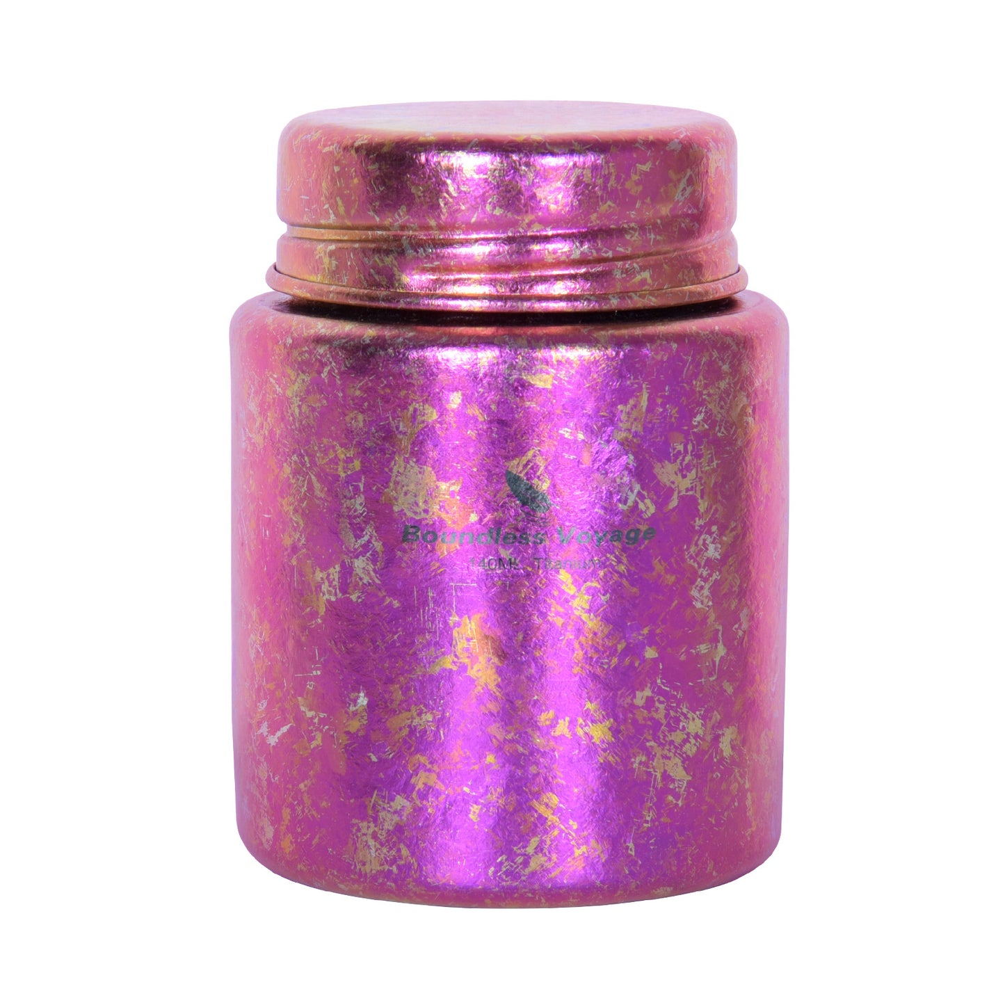 Boundless Voage Titanium Tea Canister Mini Tea Canister Ultralight Portable Tin Can Tea Coffee Spice Canister Colored Ice Flower Craft Tin Storage Container