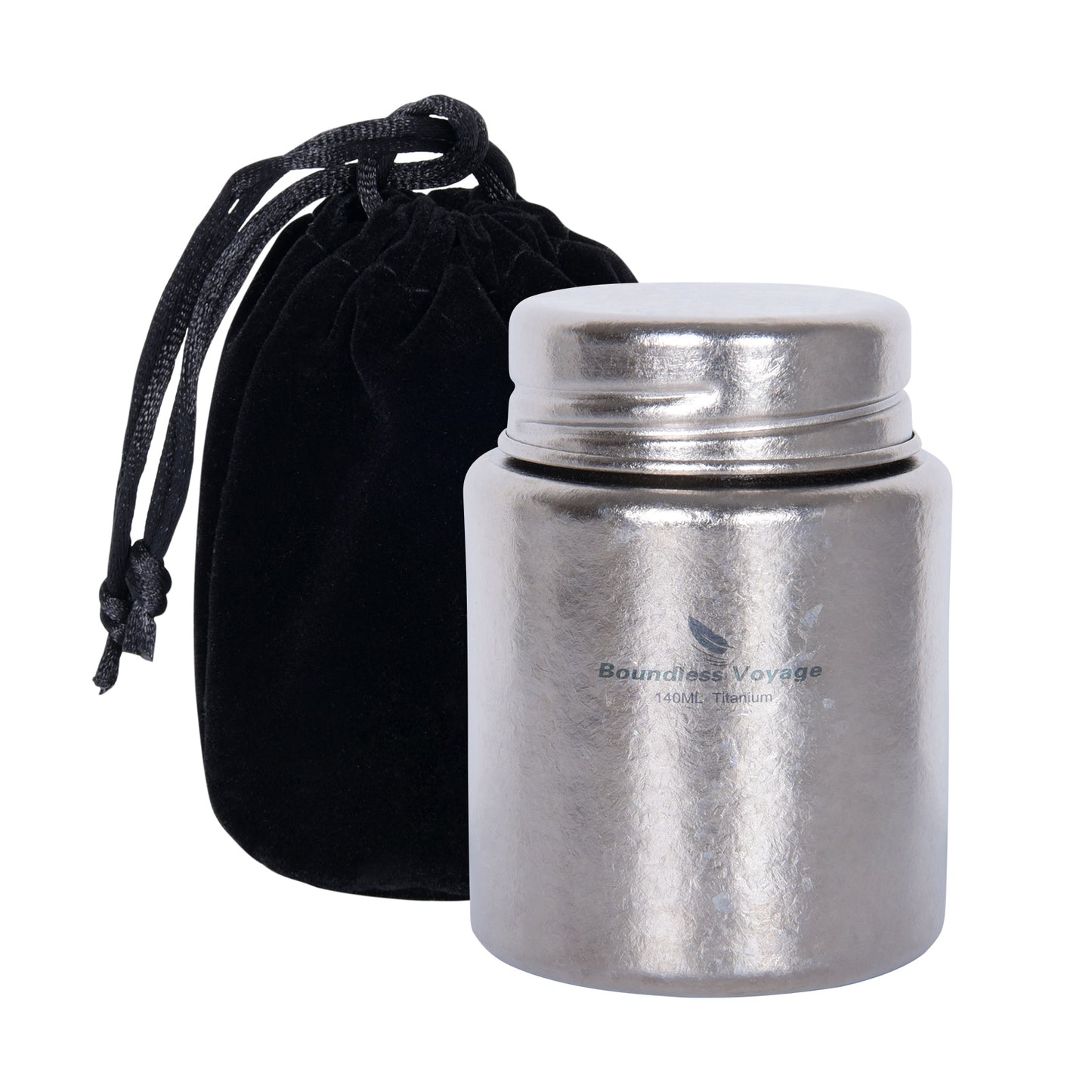 Boundless Voage Silver Titanium Tea Canister Mini Tea Canister Ultralight Portable Tin Can Tea Coffee Spice Canister Colored Ice Flower Craft Tin Storage Container