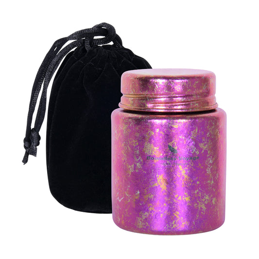 Boundless Voage Titanium Tea Canister Mini Tea Canister Ultralight Portable Tin Can Tea Coffee Spice Canister Colored Ice Flower Craft Tin Storage Container