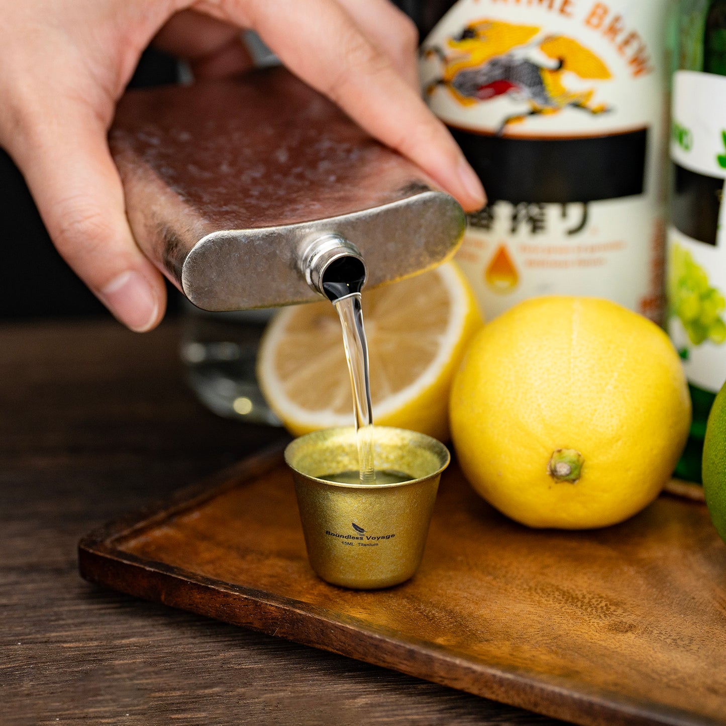 Boundless Voyage Ultralight Titanium Mini Cup | Portable Teacup & Whiskey Shot Glass | Small Metal Espresso Cup for Camping, Hiking & Home Use | BPA-Free & Healthy Drinkware